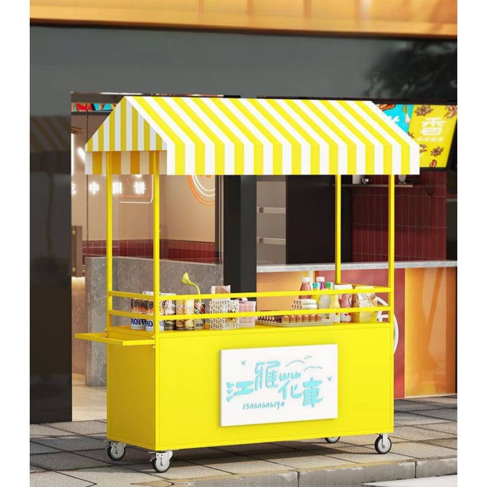 가판대 마차 노점 붕어빵 이동식 포장마차 분식 노란색 130x60x200 : 글로벌 셀렉트