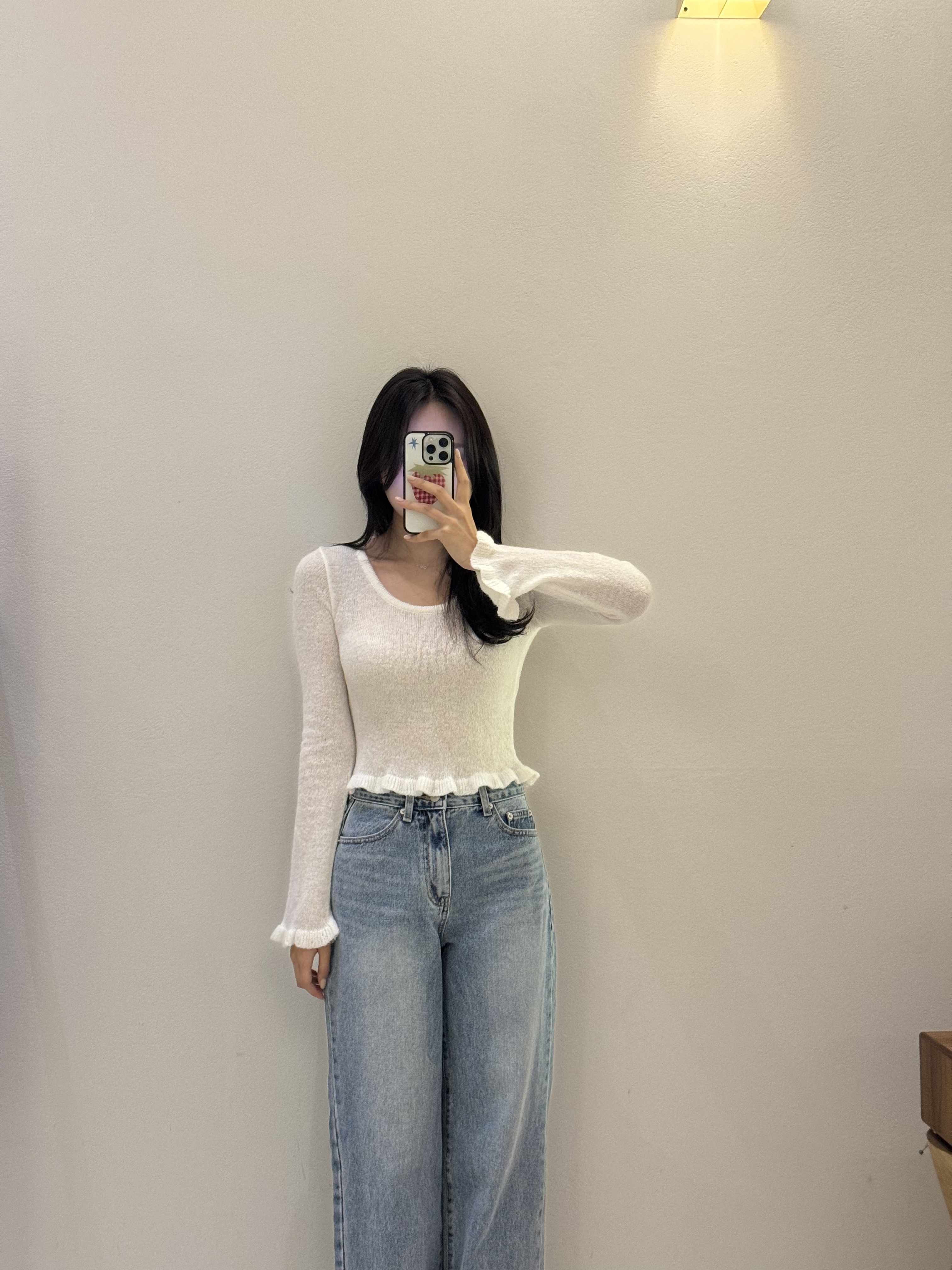 롱와이드데님 연청팬츠 : 비웜