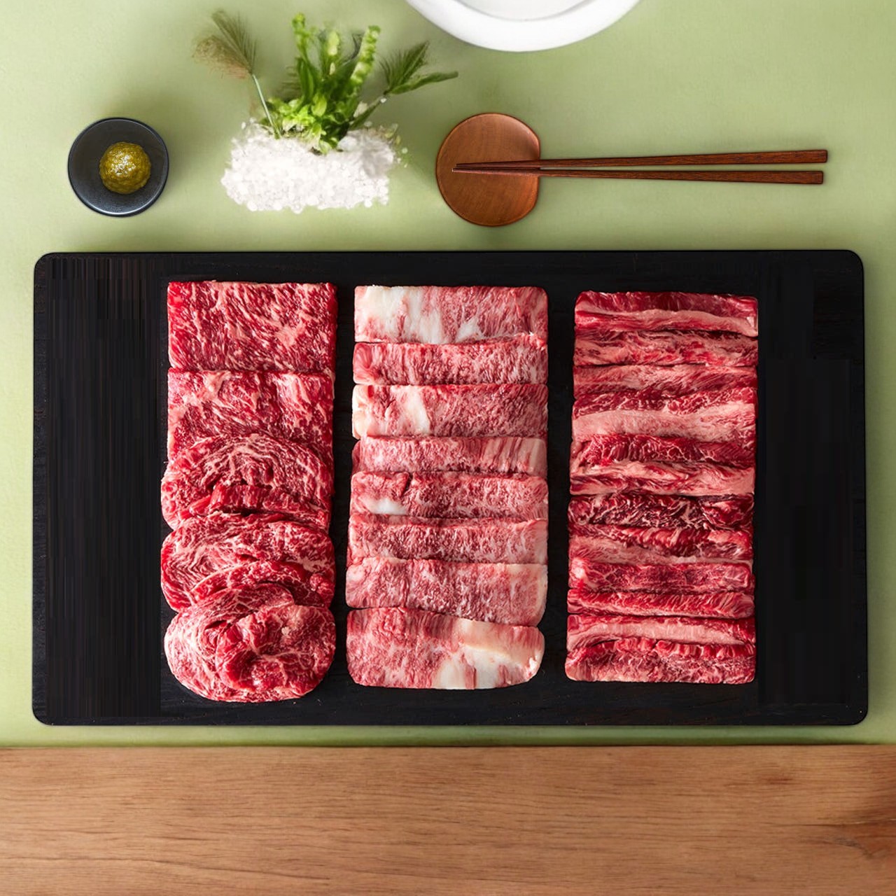 마장동 1++한우 모듬600g 투뿔 소고기 꽃등심 갈비살 어버이날 구이용 : 우메종