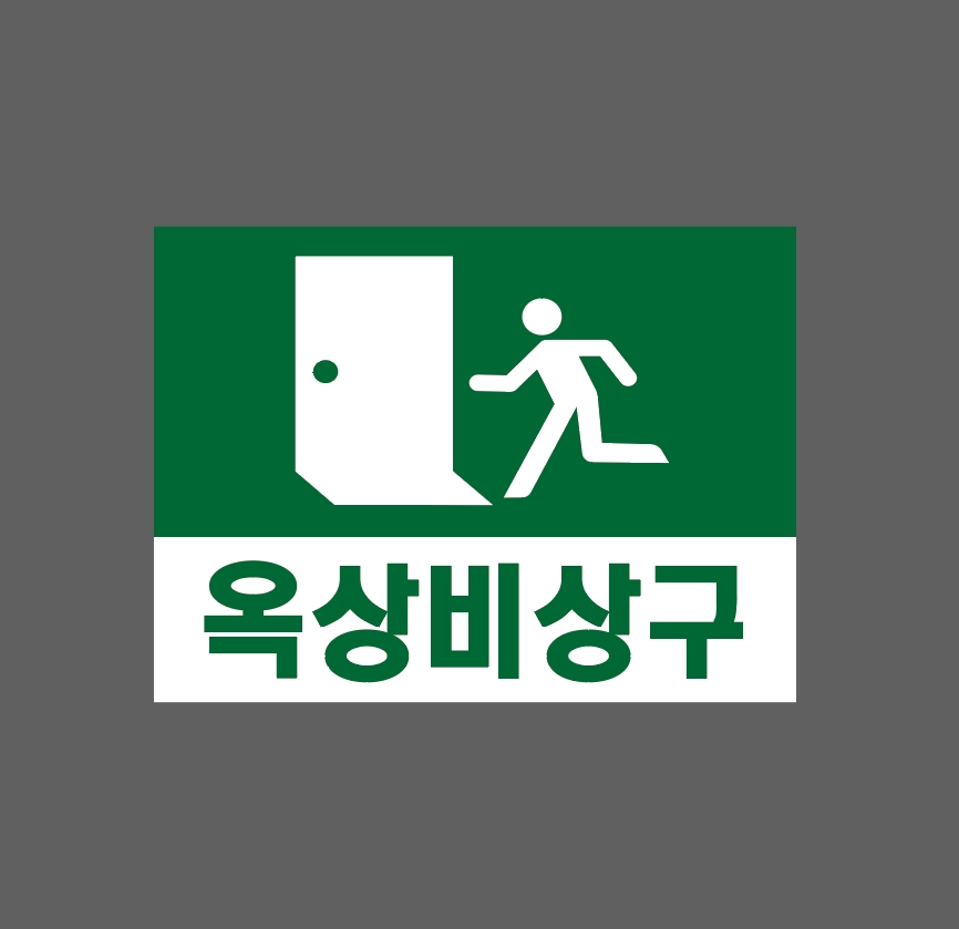 옥상비상구 초록 w1 N13510 08 스티커 13.5x10cm : BESAMEMUCH0