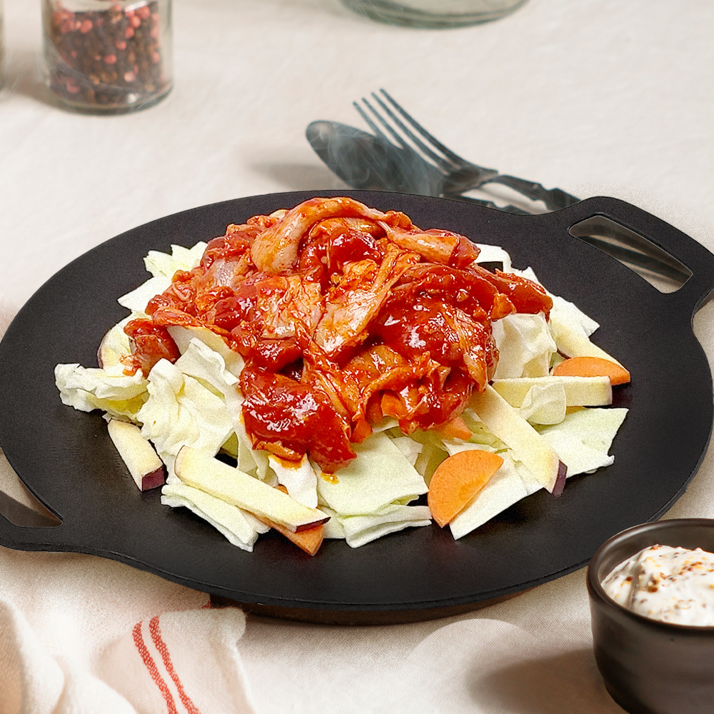 델리퀸 국내산 춘천닭갈비 닭다리살 밀키트 캠핑음식 숯불 500g, 2개 : 델리퀸몰