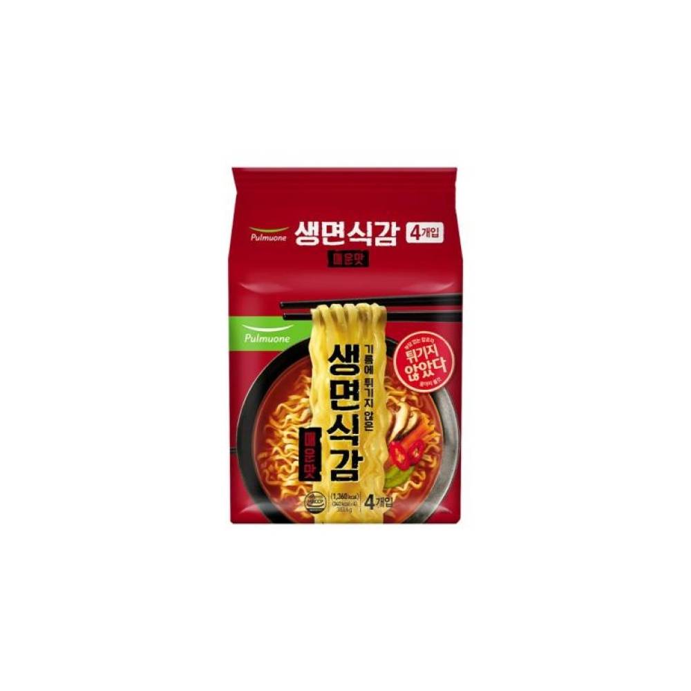 풀무원 생면식감 매운맛 라면 자연건면 (4개입) 383.6g : 보땡샵