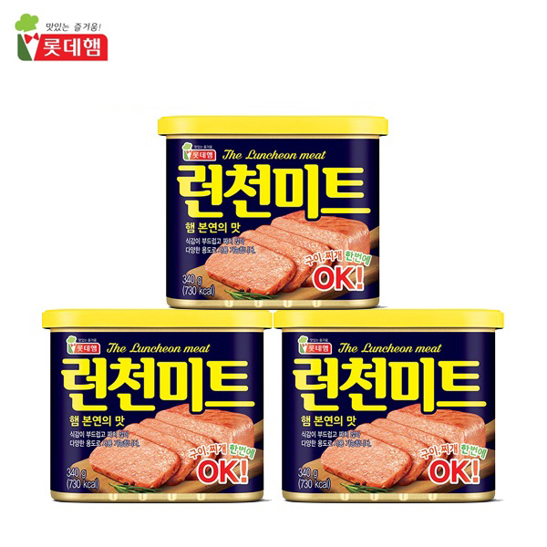 롯데 런천미트 340g, 3개 : 서우마켓몰