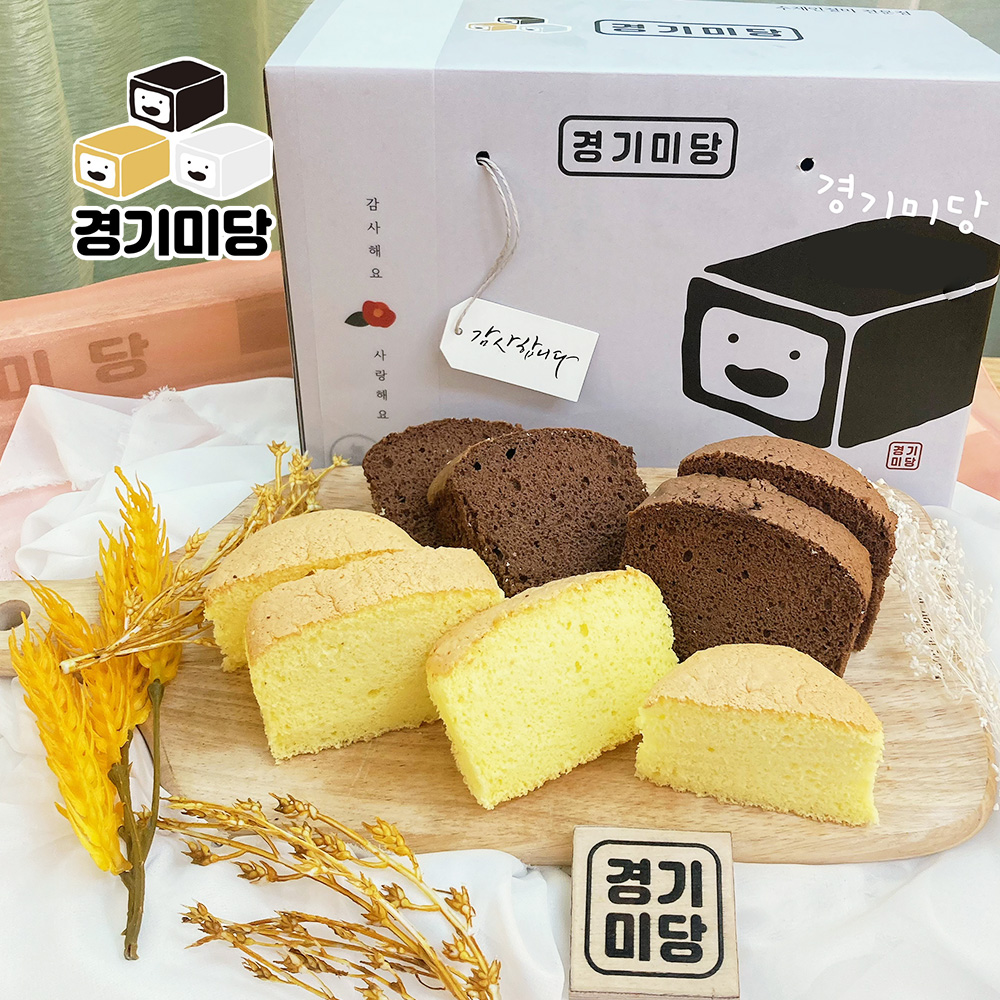 경기미당 100% 국내산 쌀가루 직접구운 카스테라빵 박스포장 (9개입) : 경기미당 공식떡카페