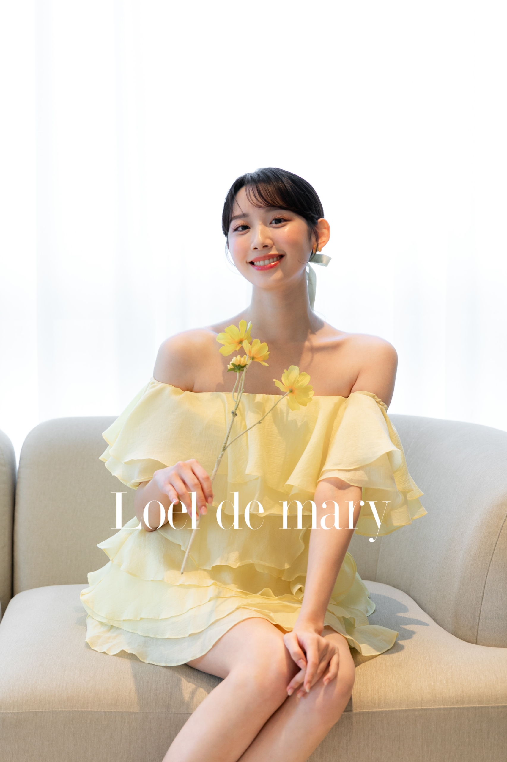 달리아 옐로 캉캉 미니원피스 브라이덜샤워 제주스냅 야외촬영 프로필 셀프웨딩 드레스 대여 : 로엘드마리