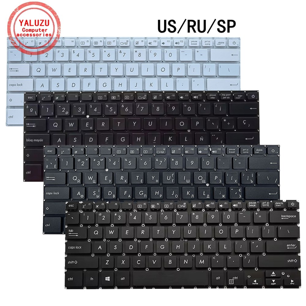 노트북 키보드, US, RU, SP, 영어, 러시아어, 스페인어, ASUS E406 E406S E406M L406 E406MA A3160 용, : 글로리30