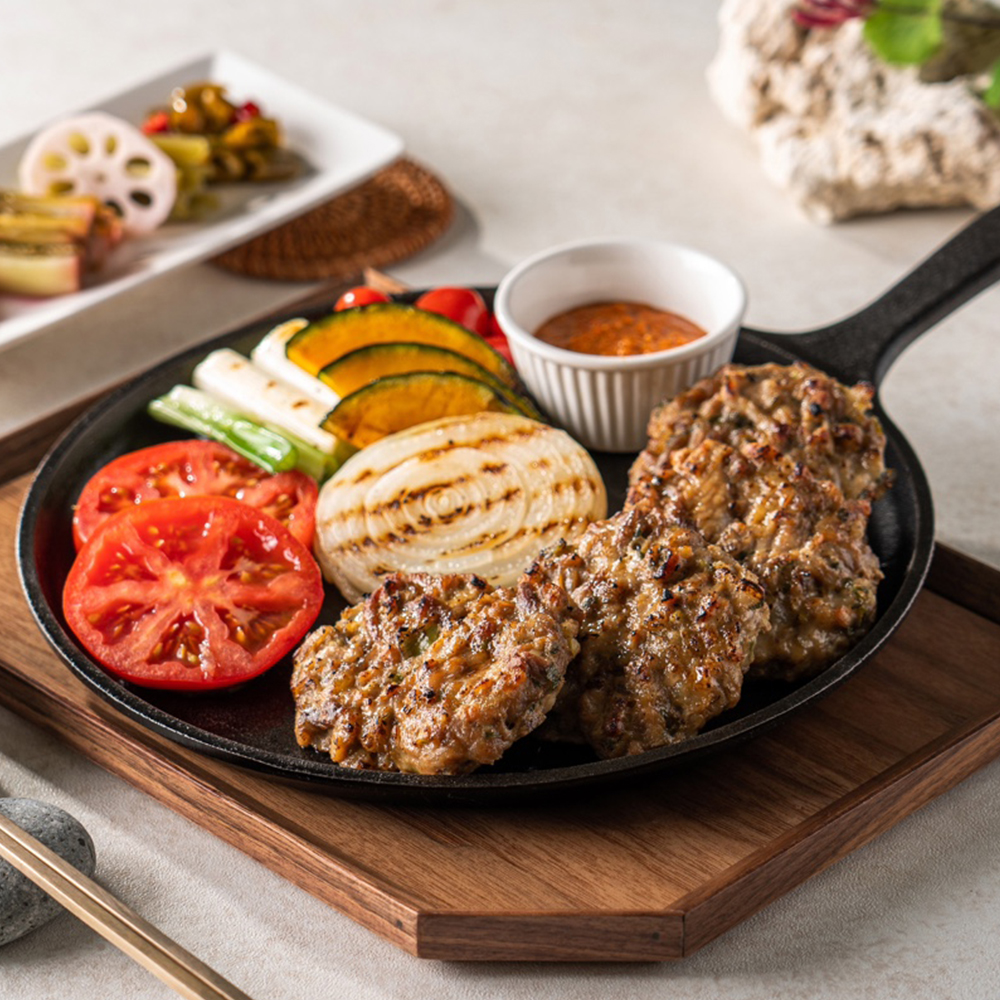 담양앞집 수제떡갈비 4개 500g X 1팩/2팩 / 아이들 한끼 요리 간식 수제떡갈비 맛집 캠핑 간편식 : 도토리식탁
