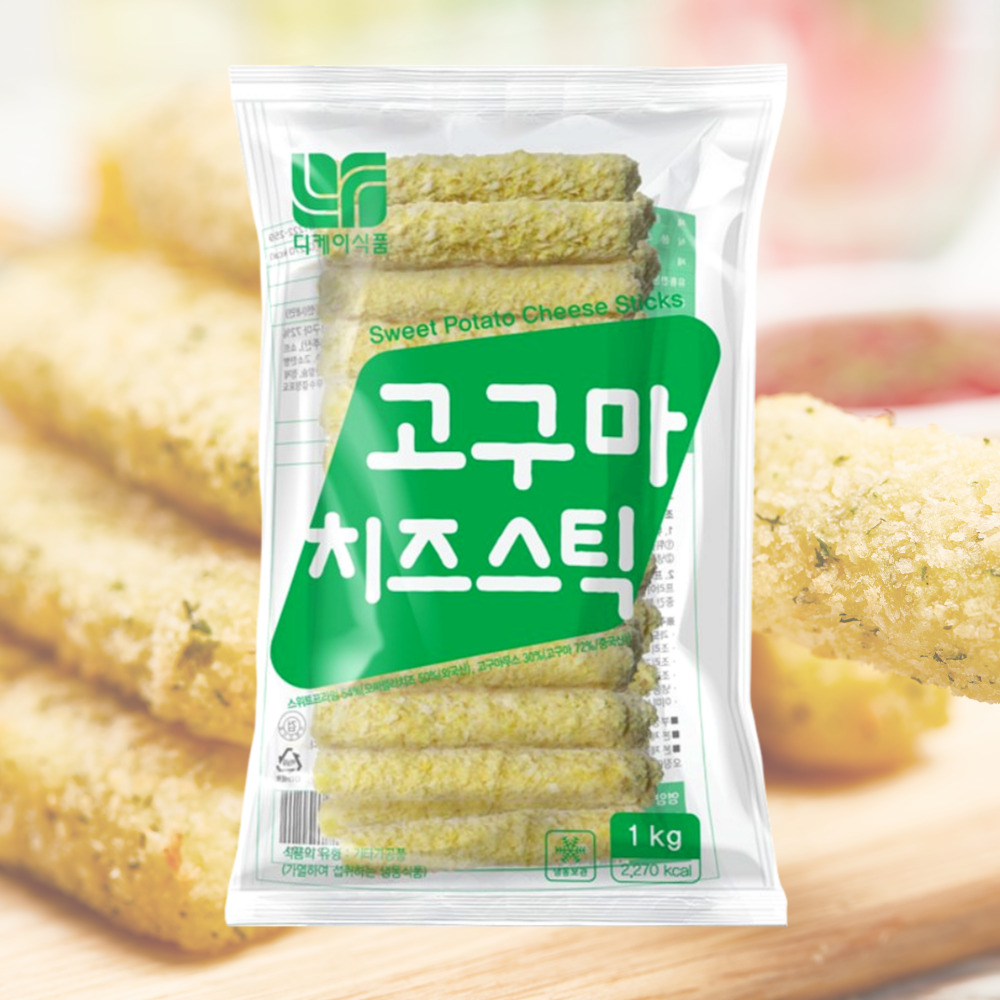 디케이식품 고구마치즈스틱 1kg 냉동 간편간식 고구마함유 : 치즈빌리지