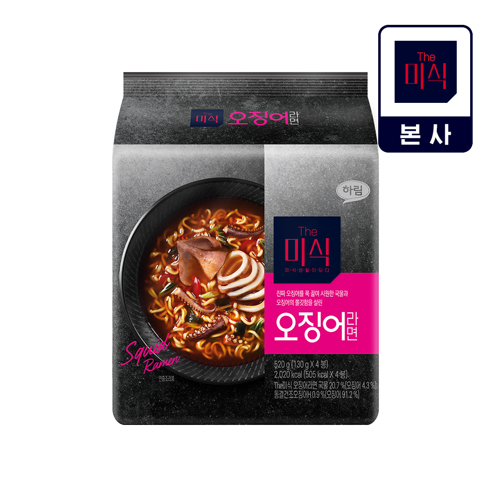 더미식 오징어라면 130g, 4개 : 하림퍼스트키친