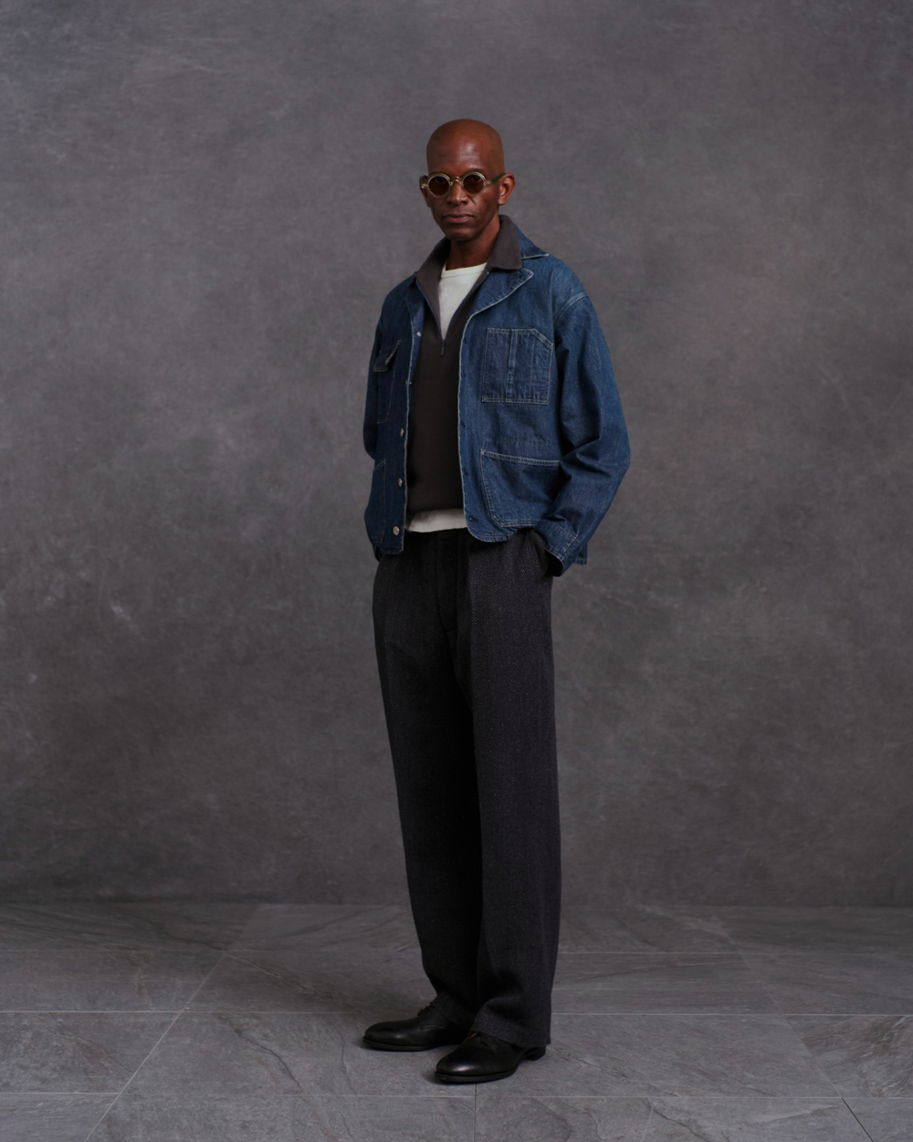 [올드조] OLD JOE - CROPPED ENGINEERING JACKET (DARK INDIGO) : 네이비마켓