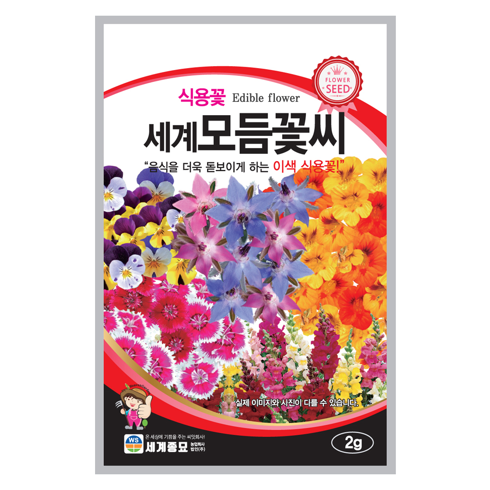 식용꽃 모듬 꽃씨 2g 종자 모종 꽃씨앗 세계종묘 : 모칸도