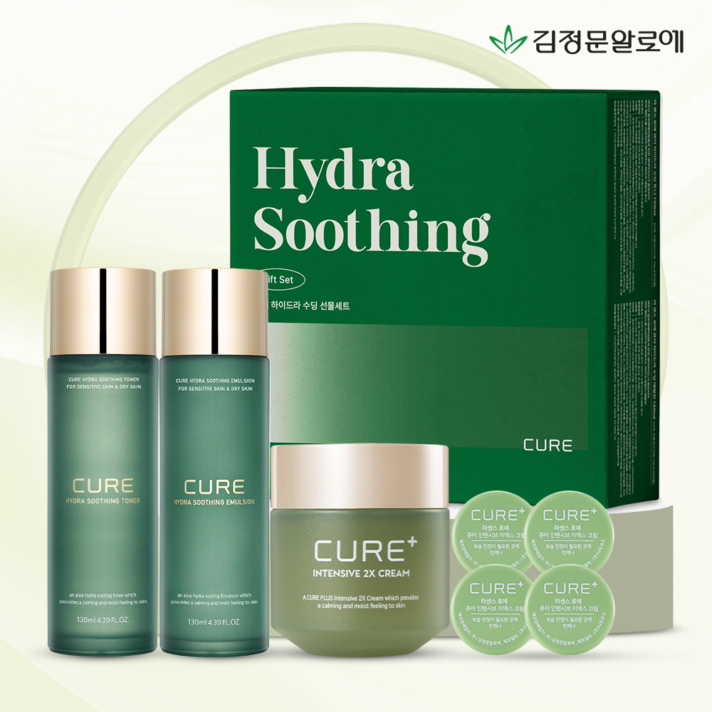 김정문알로에 큐어 하이드라 수딩 선물세트 1개 : 슈팅배송