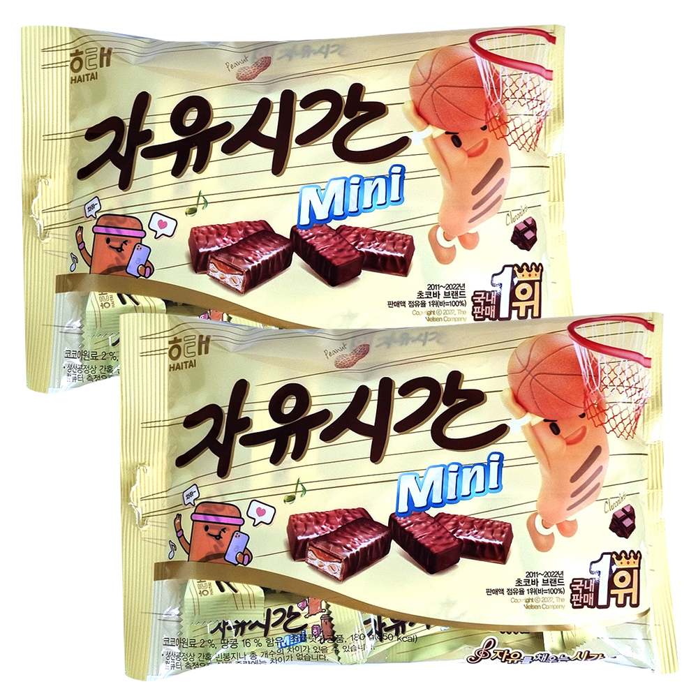 해태 자유시간 미니 18개입 180g 2개 : 주식회사 바른생활