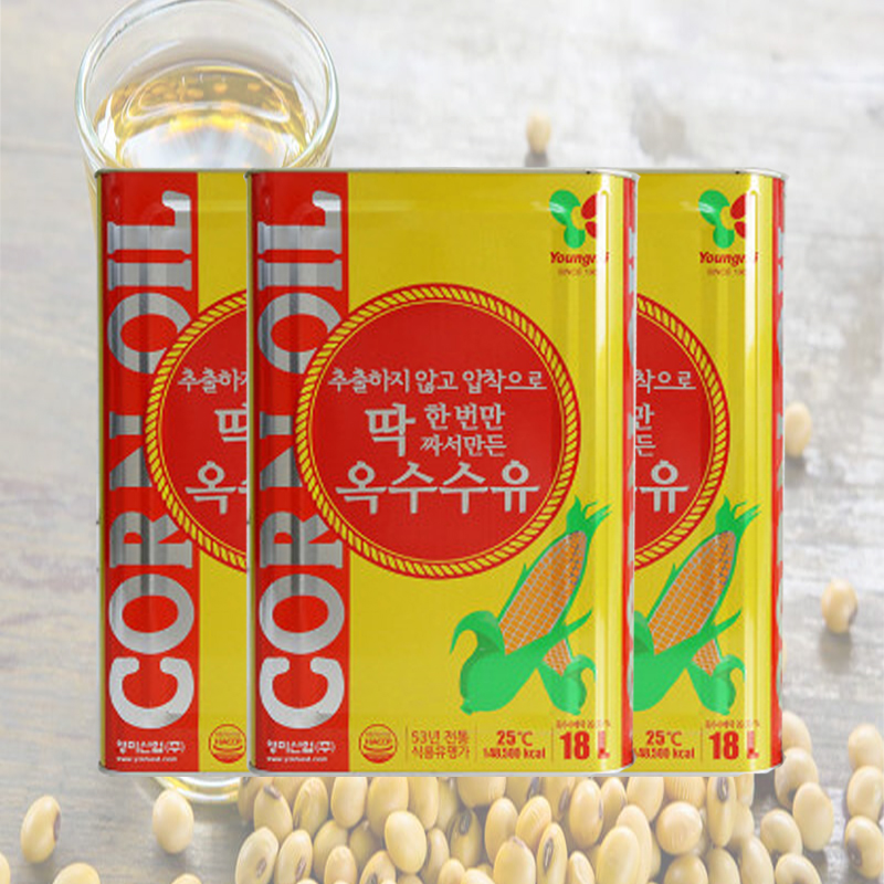 영미 옥수수 유 18L X3 개 묶음 업소용식용유 대용량식용유 대두유 : 유진유지