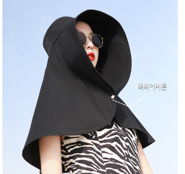 자외선차단두건망토 니트 패션잡화 캠핑 사파리 썬바이져 캡 여성용 골프 구제필링 등산모자 : 뜬다핑