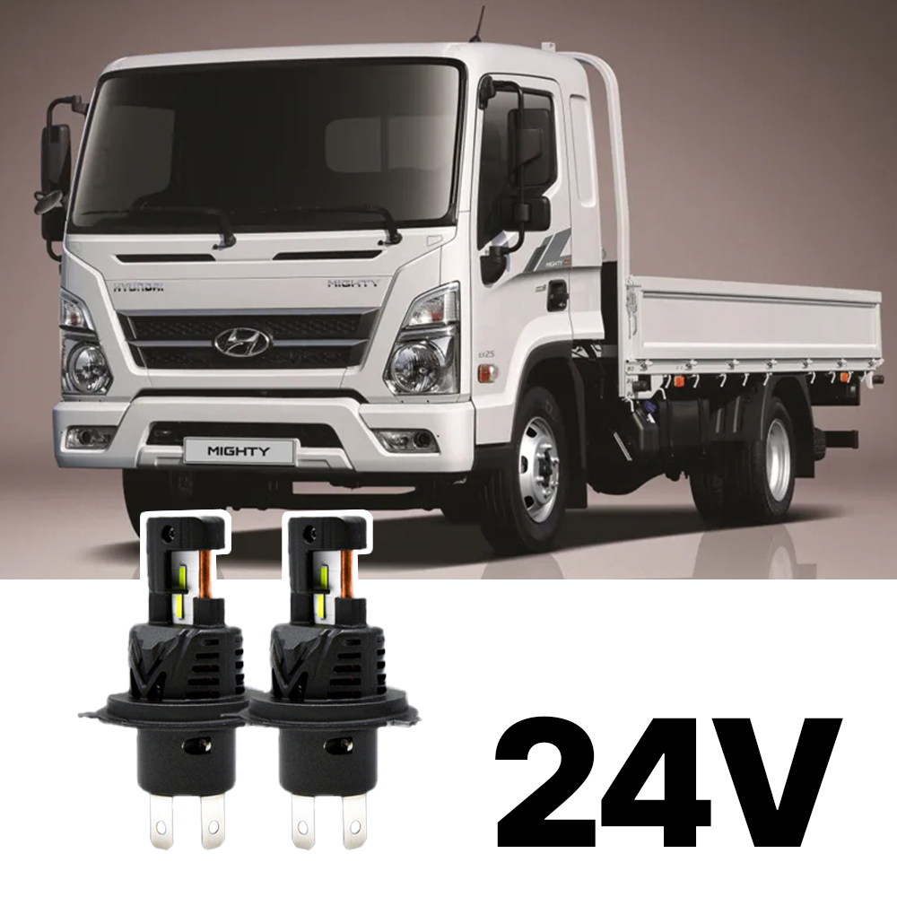 화물차 전조등 합법 LED H4 24V 현대 마이티 : 블랙라이노