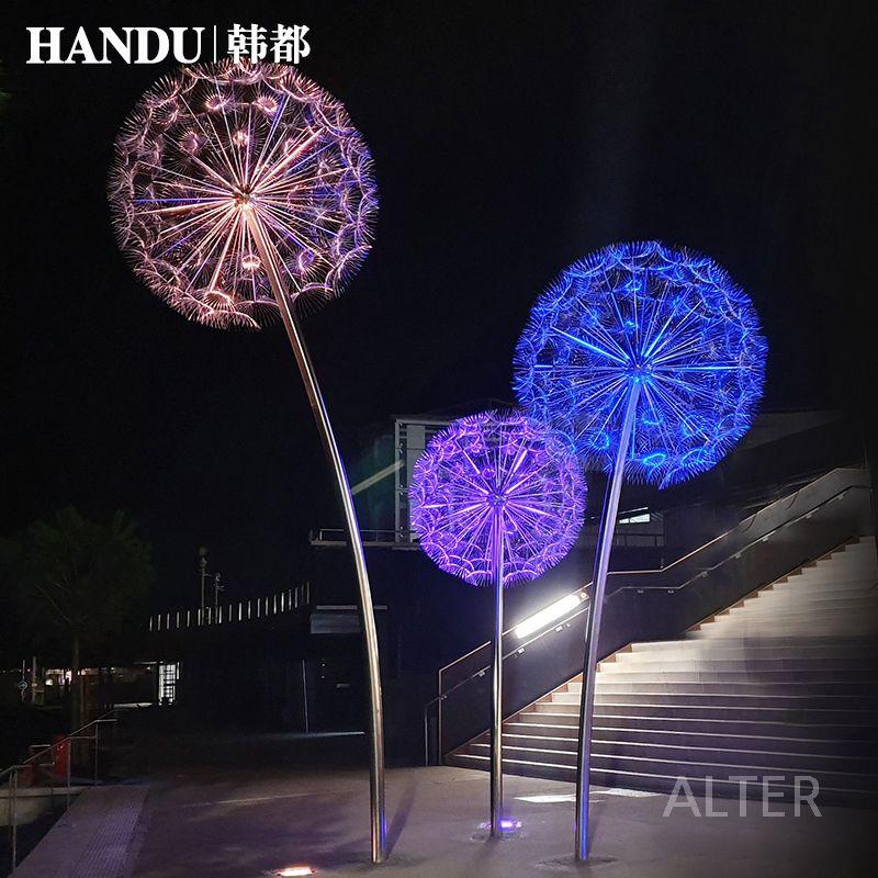 민들레 조명 LED조형 장식 야외 꽃조명 조형 대형 카페 정원 블랙-화이트160cm : TransLink