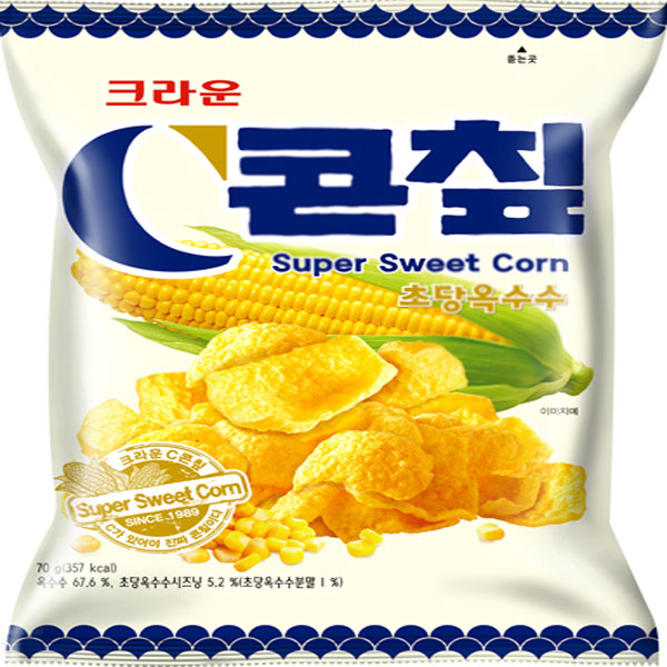 크라운 C콘칲 초당옥수수 콘칩 16개 : 키토식단푸드