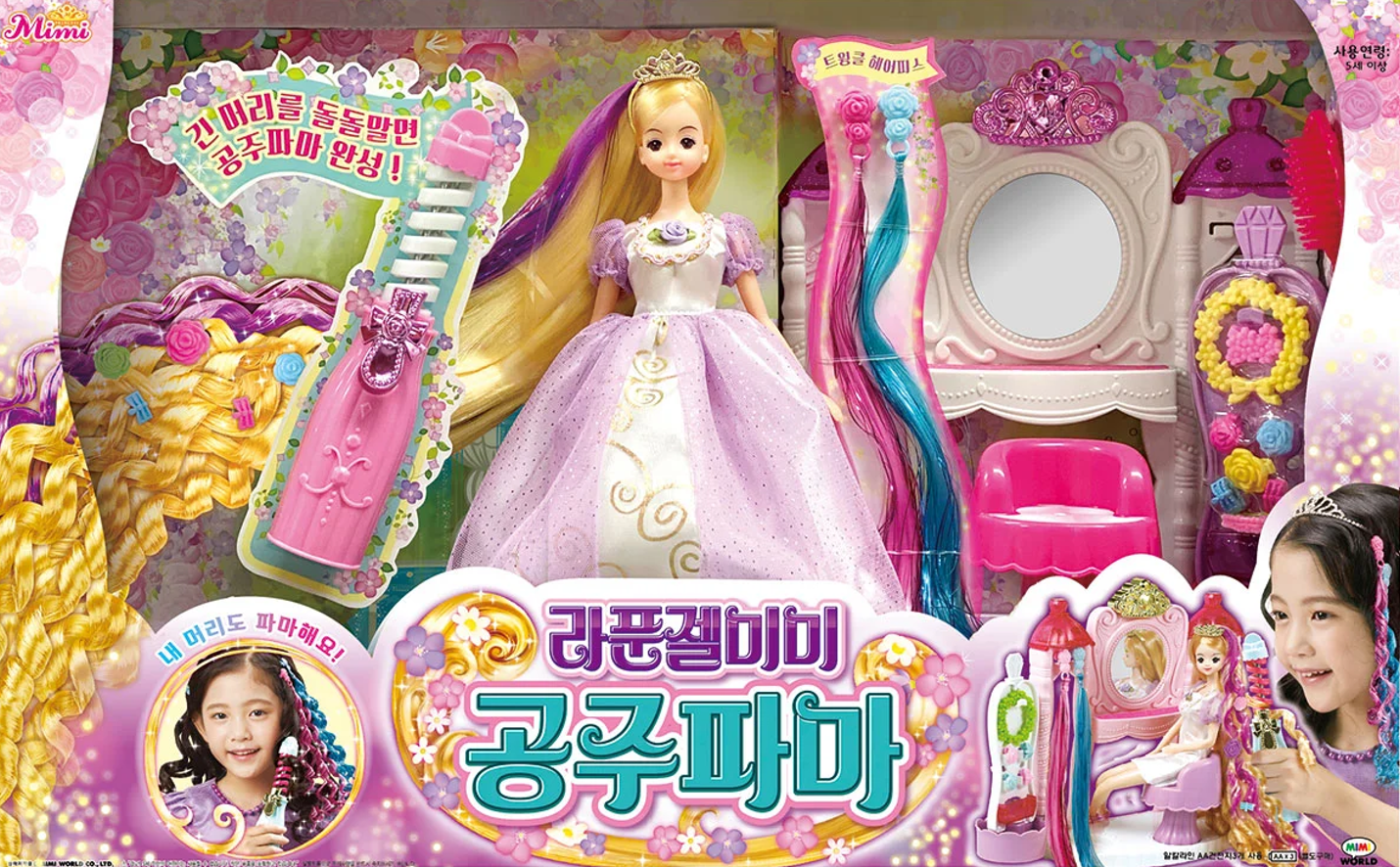 라푼젤 미미 공주 파마 세트 트윙클 헤어피스와 헤어 꽃핀으로 다양한 스타일 연출이 가능 : 환영상점