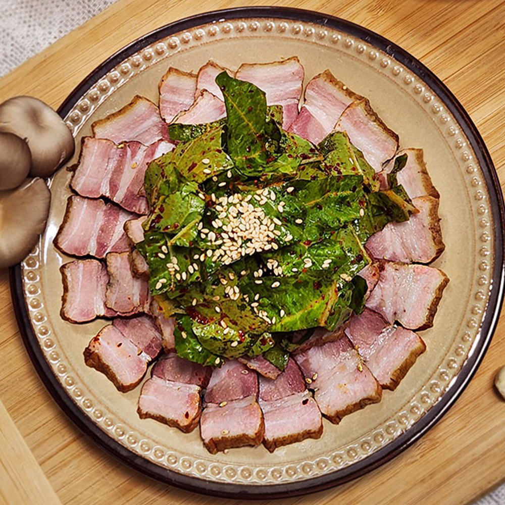 HACCP인증 참나무 훈제 삼겹살 훈제 오리 황토가마 훈제구이 : 맛본