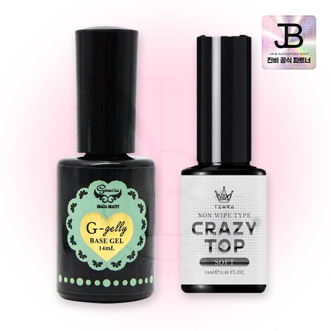 그라시아 진비 지젤리베이스젤 + 크레이지탑젤 14ml 소프트 : 네일바스켓