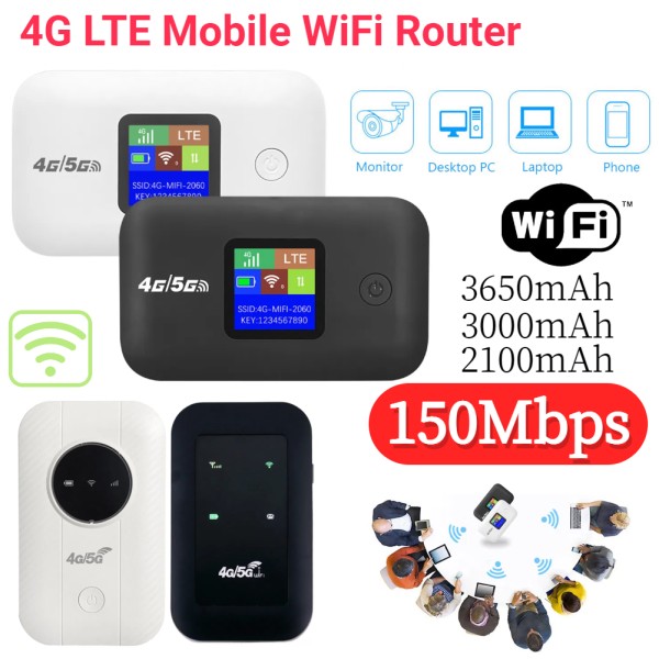 자동차 여행용 SIM 카드 슬롯 무선 라우터 4G LTE 모바일 와이파이 150Mbps 포켓 핫스팟 최대 10 명의 사용자 : 유진상사5