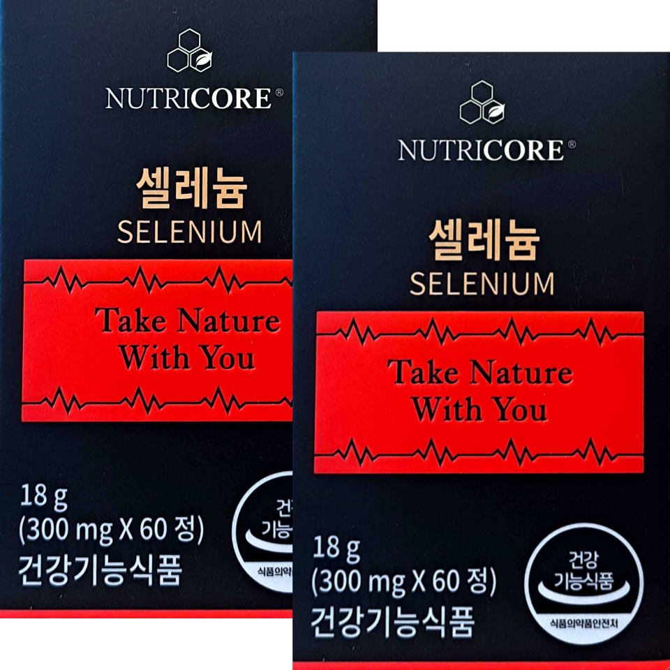 뉴트리코어 셀레늄 300mg x 60정 x 2박스 4개월분 셀렌영양제 : 블루키워드