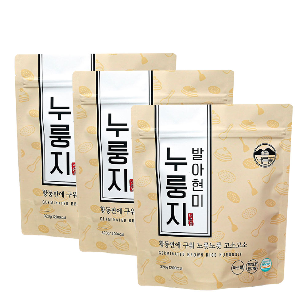 [미성푸드]너른골 발아현미누룽지 320g x 3봉 옛날 구수한 누룽지 국산 : 미성푸드