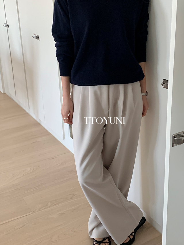 (베이지 m 당일) 파운더스 founders 파스칼 팬츠 슬랙스 투핀턱 일자핏 세미와이드 떠유니 : ttoyuni