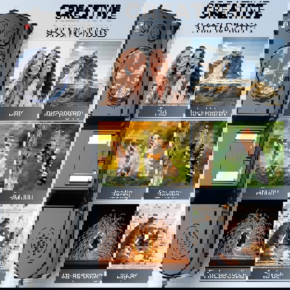 사진 촬영용 G-Anica 4K 디지털 WiFi가 유튜브용 48MP 브이로그 플래시가 180 플립 스크린 컴팩트 카메라, 광각 매크로 렌즈가 탑재된... 