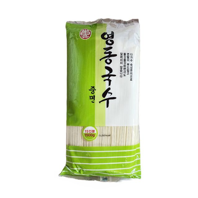 영동 면요리 비빔용 맛있는 면사리 잔치 가락 국수 면 대용량 중면 국수 1.5kg 12개 : 건강산S