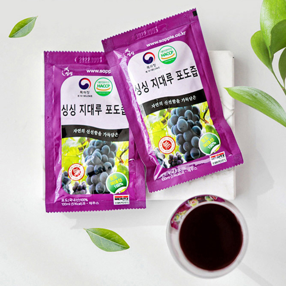 국내산 100% 천연포도즙 착즙 원액 포도주스 알뜰포장 60포 80포 : 구례로컬푸드