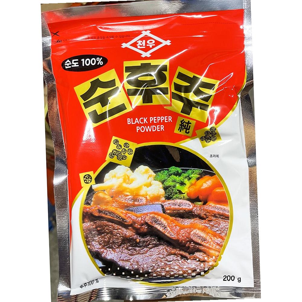 천우 흑후추 200g X25 업소용 대용량 식자재 단체용 식당용 : 모든식자재몰