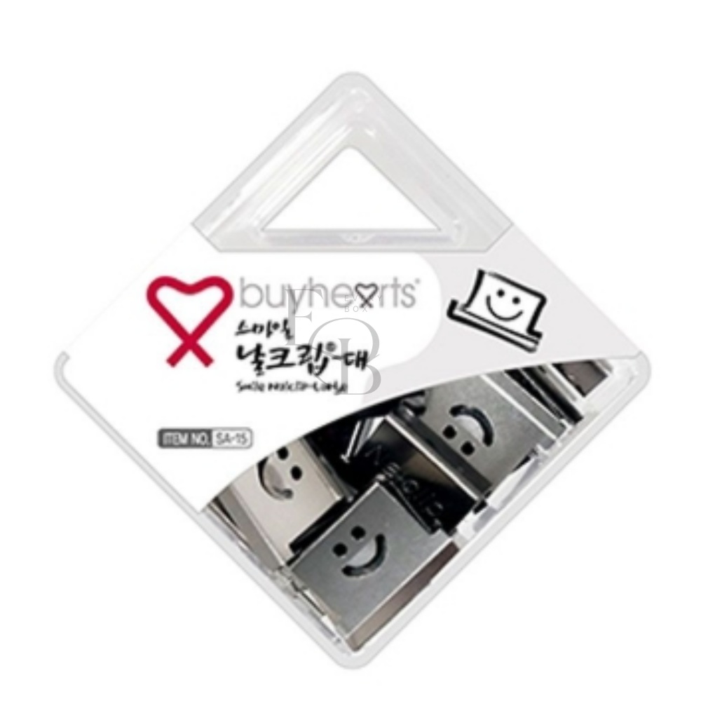 EVERYBOX 스마일 실버 날크립 대 SA-15 종이집게 문구용품 고정용품 파일철 : 에브리박스추천샵