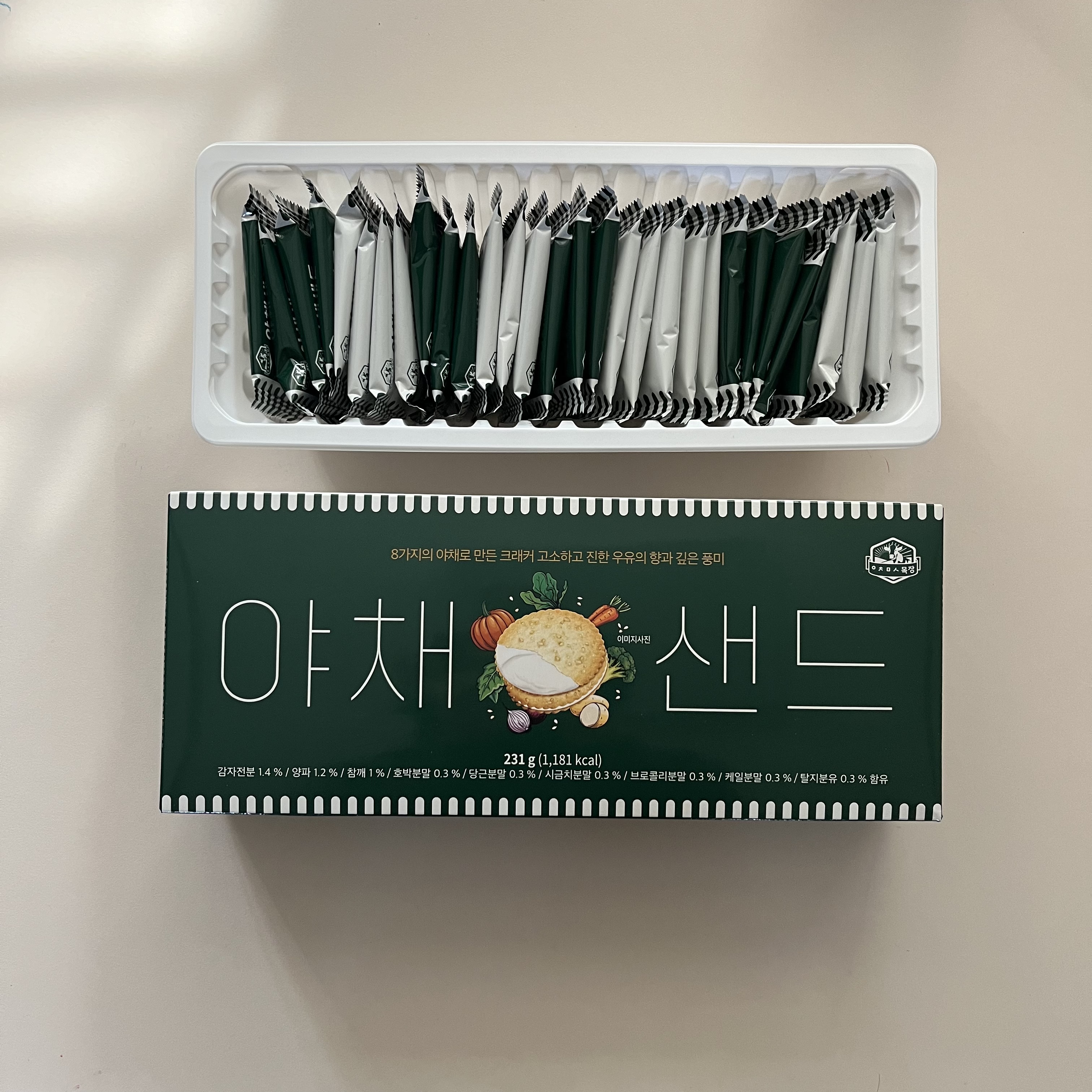 제주 야채샌드 아침미소목장 원유 크래커 여행 선물 231g : 오늘올레제주