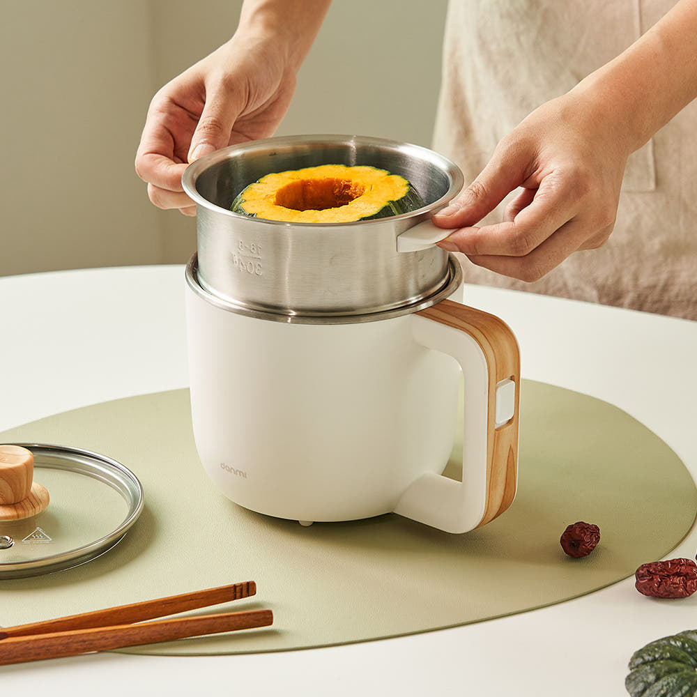 단미 라면포트 멀티쿠커 전기냄비 1L EK05 (본품+찜기 세트) : 단미공식스토어