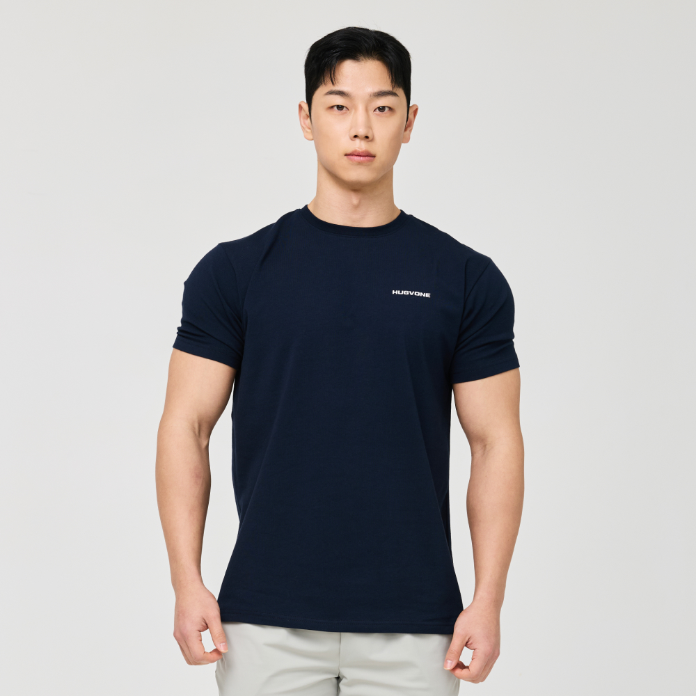 스몰로고 머슬핏 반팔 5컬러 : 허그본
