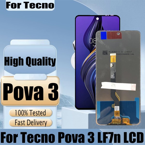 Tecno Pova 3 디스플레이 용 기존 LCD LF7 스크린 터치 디지타이저 센서 어셈블리 교체 : 서원이엔지