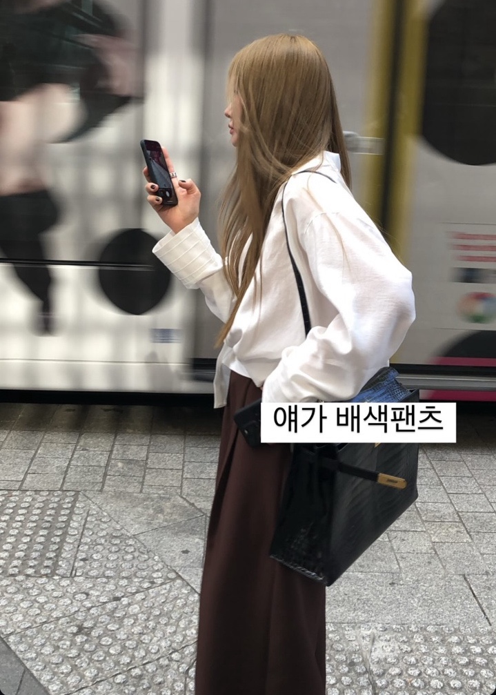 (브라운s당일) 프리미엄 아웃핏 배색 팬츠 핀턱 턴업 와이드 슬랙스 (2colors) : 스튜디오 안느