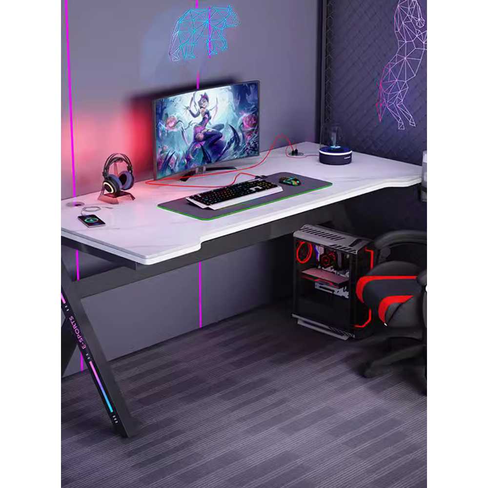컴퓨터책상1000 피시방 데스크 커플 선반 1400 1200 검정+로렌블랙(USB) 100x60x75 : 천향상사