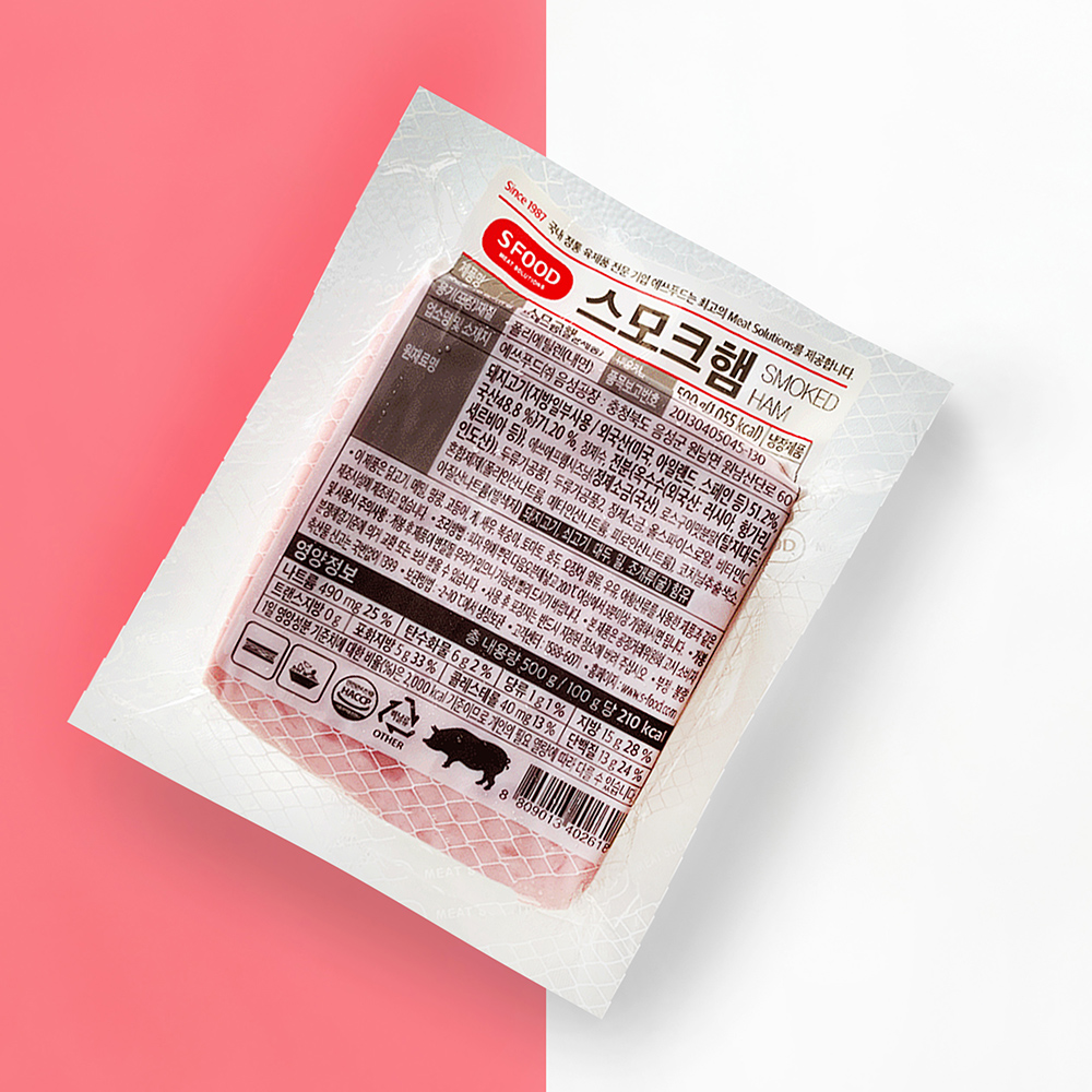 [분이네] 에쓰푸드 스모크햄 500g 토스트 슬라이스 샌드위치햄 : 분이네푸드