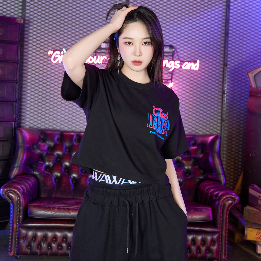 댄스클럽 크롭반팔티 단체 방송 줌바댄스복 : 간지나는 댄스걸