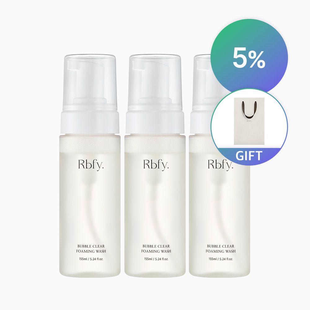 [5%/3개] 리바이포유 버블 클리어 포밍워시 딥클렌징 폼 순순클렌저 저자극 Rbfy 155ml, 3개 : 리바이포유 공식스토어