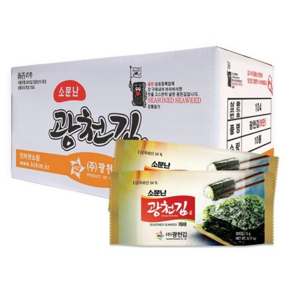 [광천김] 소문난 재래 도시락김 5g x 90봉 : 다온미니샵
