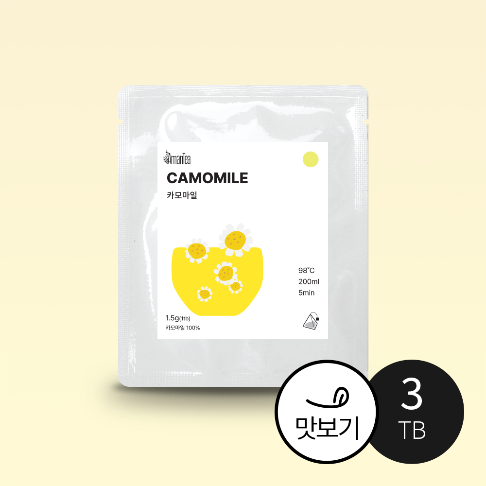 아망티 카모마일 허브차 티백 1.5g, 3개 : 아망티