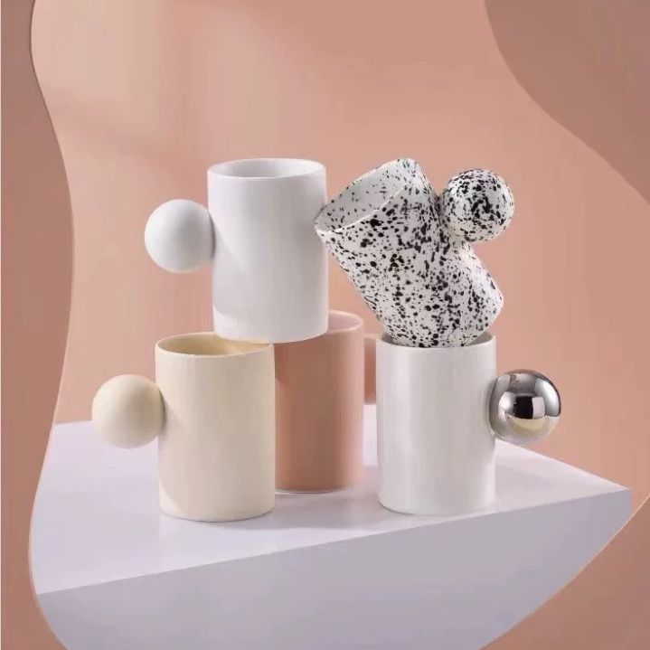 5 color 구름머그 뚱뚱 클라우드머그 머그 뭉툭 구슬손잡이 A : 에이스인터스토어