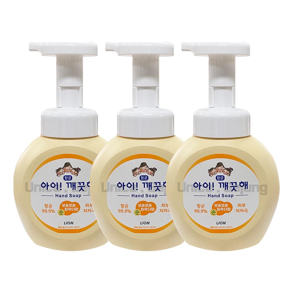 아이깨끗해 핸드 솝 순 파우더향 250ml 3개 / 베이비파우더향 거품형 핸드워시 : 세정몰-S