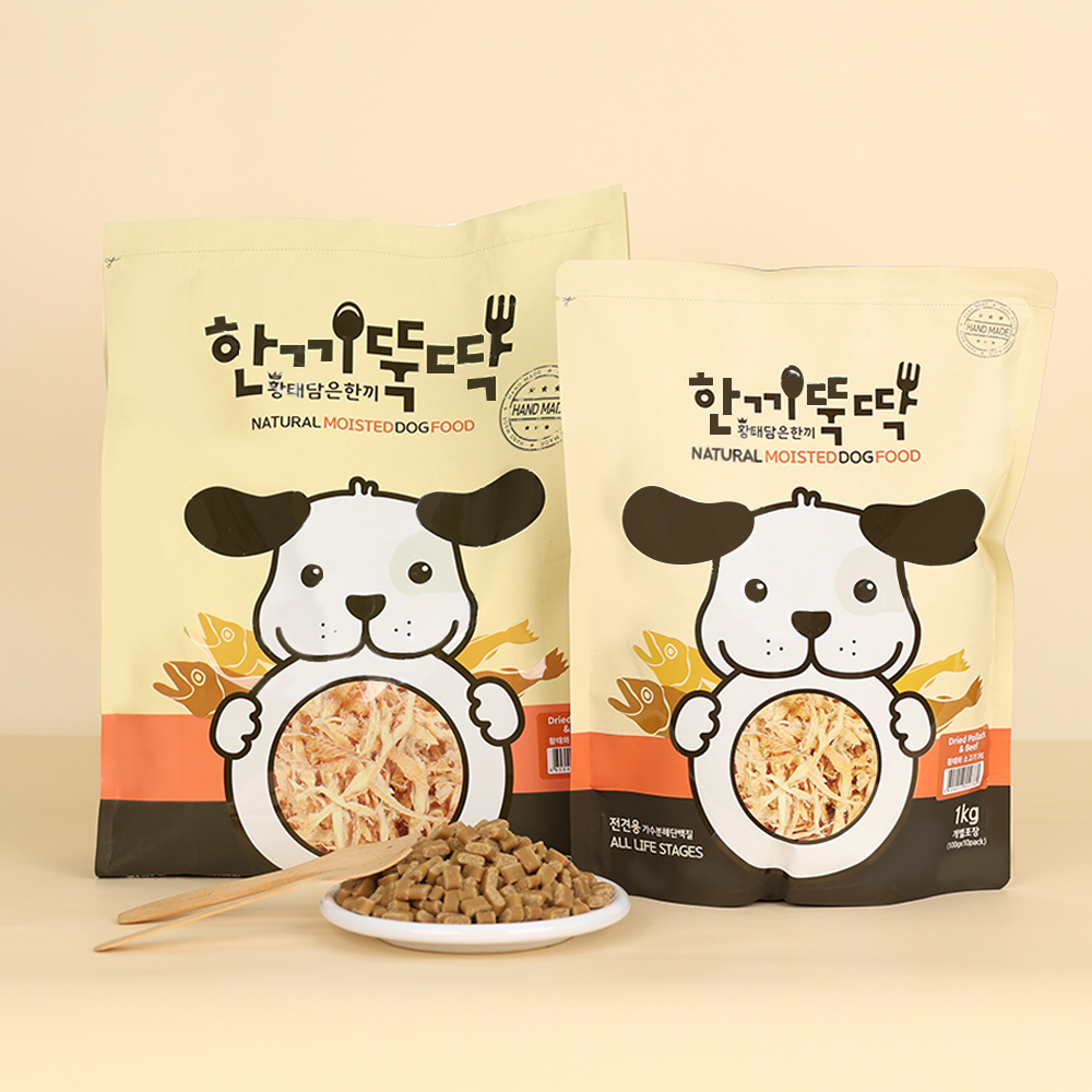 한끼뚝딱 소프트 황태와 소고기 강아지사료 3kg+1kg (총4kg) : 펫토리아