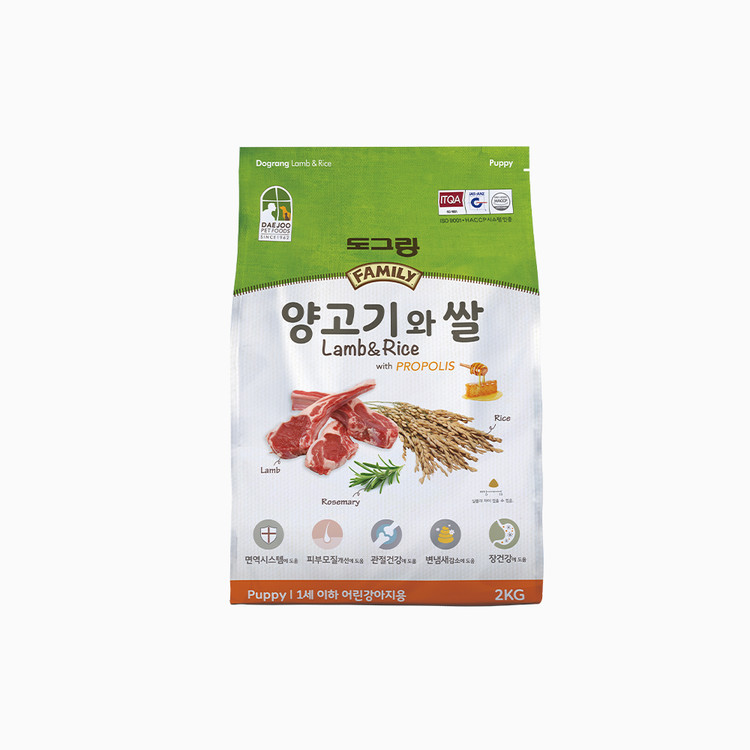 도그랑 훼미리 양고기와 쌀 퍼피 2kg 강아지 사료 : 펫천국