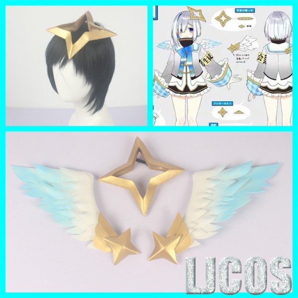 애니메이션 VTuber 홀로라이브 아마네 카나타 코스프레 날개 모자, 헤어웨어, 소품, 할로윈 액세서리 : 투지코스튬